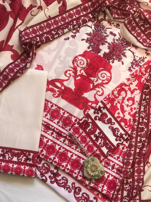 Swiss Lawn 3-Piece Suit with Dupatta – Timeless Elegance in Soft Fabric 714