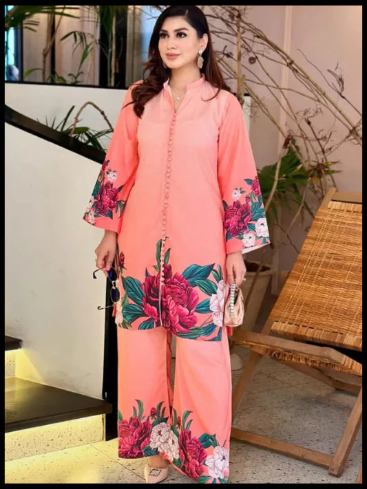 Digital Printed 3 Piece Swiss Lawn With Silk Dupatta 803