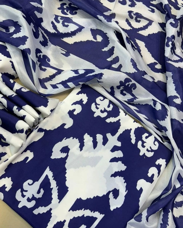 Digital Printed 3 Piece Swiss Lawn With Silk Dupatta 730